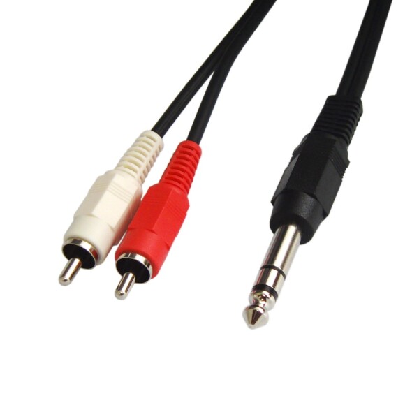 オーディオ変換ケーブル RCA/ピンプラグ×2(赤.白) - 6.3mm ステレオ標準プラグ 5m VM-RRS-5m