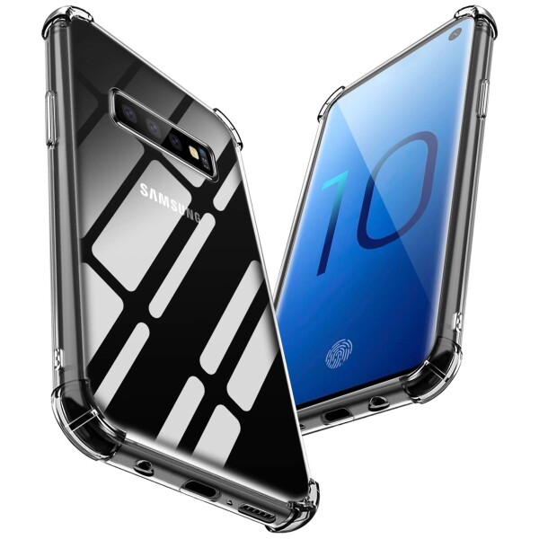 Samsung Galaxy S10 Plus 用ケース/Galaxy S10+ 用ケース クリア 全面保護カバー 耐衝撃 衝撃吸収 tpu 耐震 ソフト軽量 薄型 落下防止 米