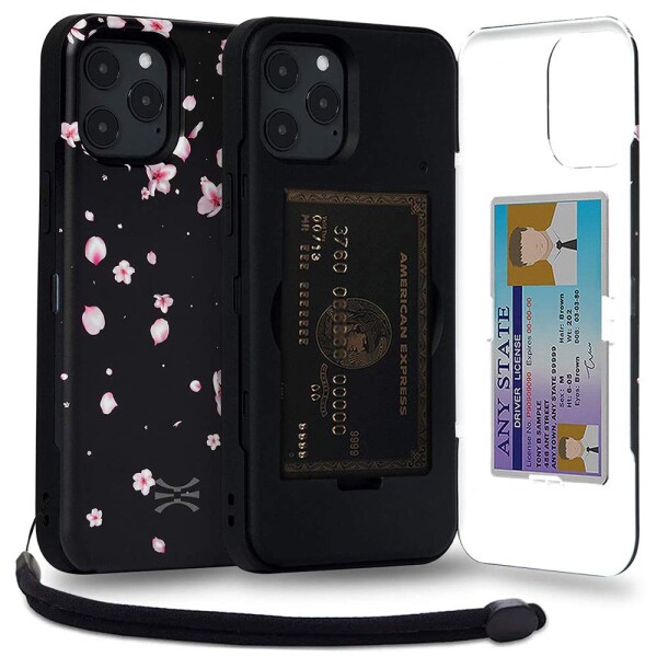 TORU CX PRO iPhone 12 Pro Max ケース パターン カード 収納背面 3枚 カード入れ カバ― (ストラップ, ミラー 含ま) - アイフォン12 Pro