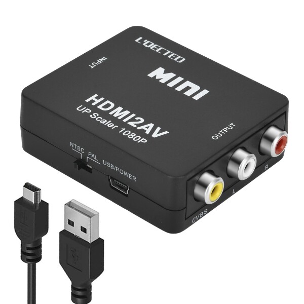 HDMI to RCA 変換コンバーター L'QECTED hdmi からrca 1080P HDMI to コンポジット PS3 PS4 Xbox カーナビなど対応 音声出力可 USB給電ケ