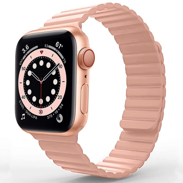 互換Apple Watch バンド series7/6/5/4/3/2/1/SE対応 アップルウォッチ ベルト ゴム・シリカゲルベルト 強力磁力吸着 時計バンド 交換バ
