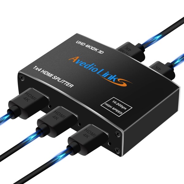 avedio links 4K@60Hz HDMI 分配器 1入力4出力HDMI スプリッター 4ポートに対応 1入力4出力のスプリッター 4画面同時出力 3D HD 1080P HD