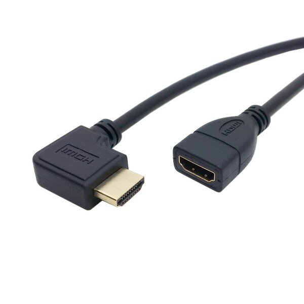 CY左角度付き90度コネクタHDMI 1.4 with Ethernet & 3dタイプAオスto aメス延長ケーブル0.5 M