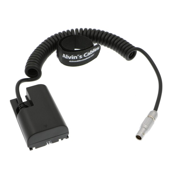 Alvin's Cables SmallHD Monitor Canon 5D 用の LP E6 ダミー 電池 to 2 pin オス 電源 コイル ケーブル