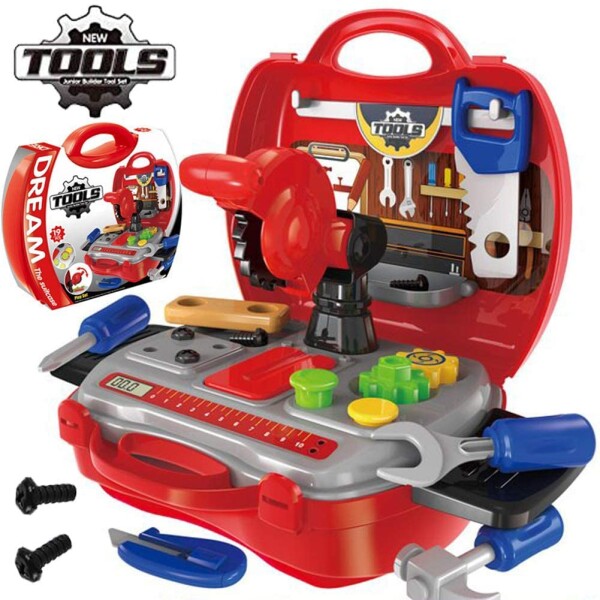 CORPER TOYS おままごと 大工さん 工具セット 工具おもちゃ 男の子向け 組立て 玩具 ごっこ遊び ツール工具箱 収納トランクセット レッド