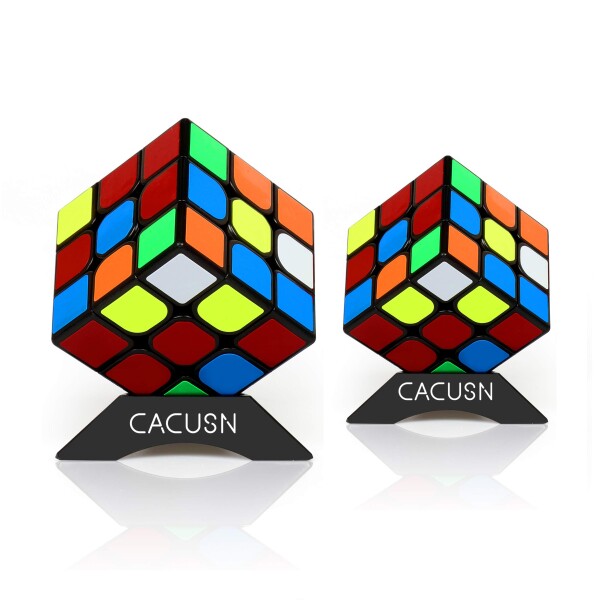 CACUSN 立体パズル 2個セット（3×3、3×3） 回転スムーズ 競技用キューブ 世界基準配色 パズルスタンド付き (世界基準配色 Ver2.0)