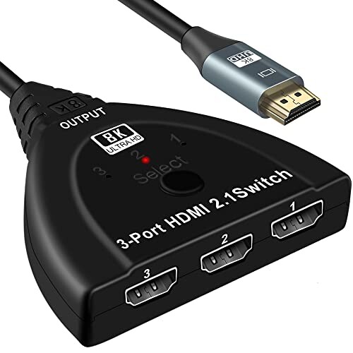 avedio links 8K HDMI 2.1切替器 3入力1出力 超高速HDMI セレクター HDMI スイッチャ− 4K@120Hz 1080P@240Hz対応 Xbox PS5 ブルーレイプ