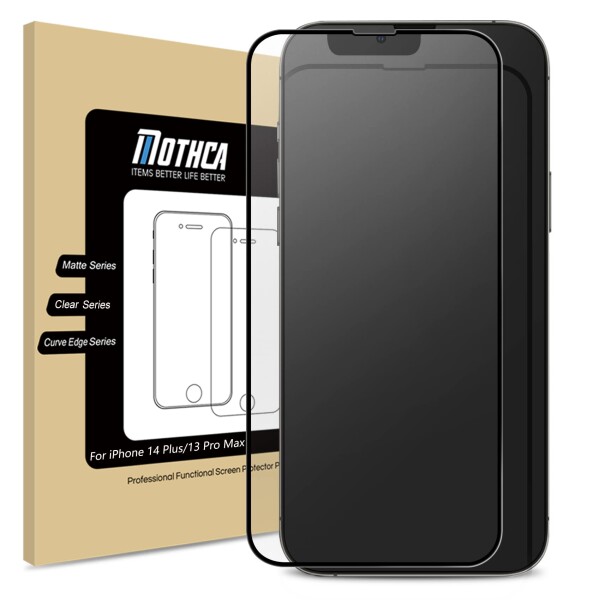 Mothca アンチグレア 強化ガラス iPhone 14 Plus/iPhone 13 Pro Max対応 全面保護 液晶ガラスフィルム ゲームフィルム フルカバー さらさ