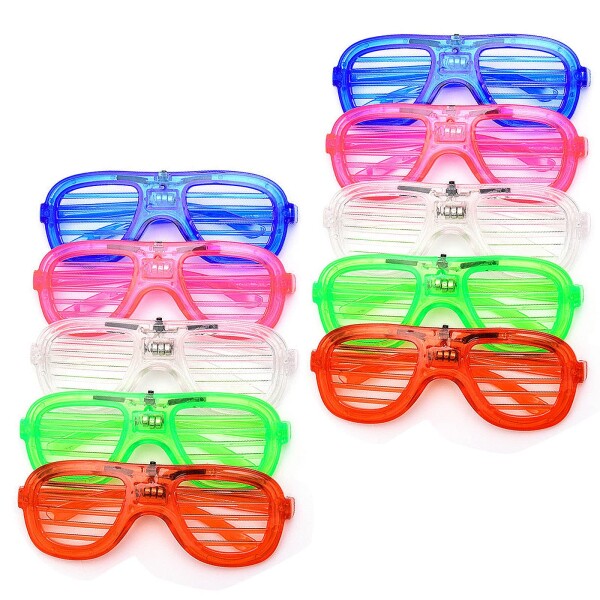 (ziyue) 光るメガネ パーティーメガネ 10個セット 光る眼鏡 LED 誕生日 カラオケ サングラス おもしろサングラス クリスマス 新年 パーテ