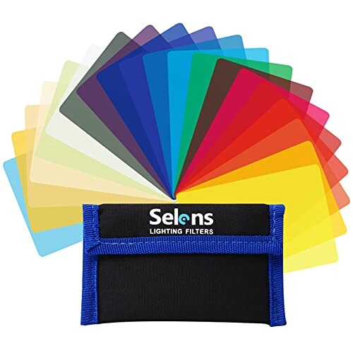 Selens フラッシュ/ストロボ用 カラーフィルターセット 20枚入り 9.5cmx6.5cm 汎用タイプ LEDライト フラッシュに対応