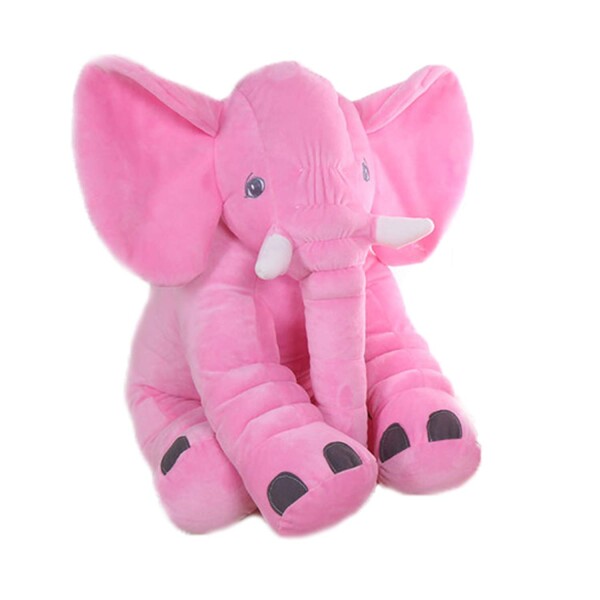 (TWDRTDD)象 ぬいぐるみ 抱き枕 ふわふわ かわいい ゾウ 人形 おもちゃ 子供 お誕生日 記念日 プレゼント ぬいぐるみ 付き (60CM，ピンク