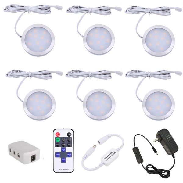 AIBOO キャビネットライト LEDライト 10段階調光 おしゃれ 棚下ライト リモコン付き 12 Vアダプタ 薄型 照明器具 小型 広配光 食器棚・本