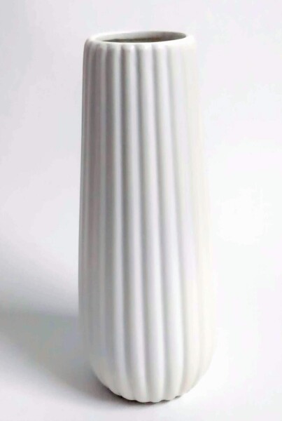 フラワーベース 花器 花瓶 陶器 つや消し面 北欧モダンシンプルデザイン (小, 白)