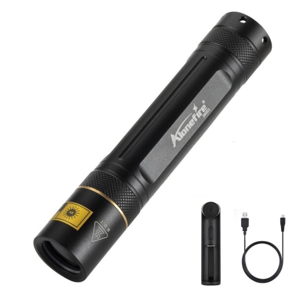 Alonefire SV003 10W 365nm 紫外線 ブラックライト 強力 UV LED ライト ポータブル USB充電式 アニサキスライト ウッド灯検査 ペット用尿