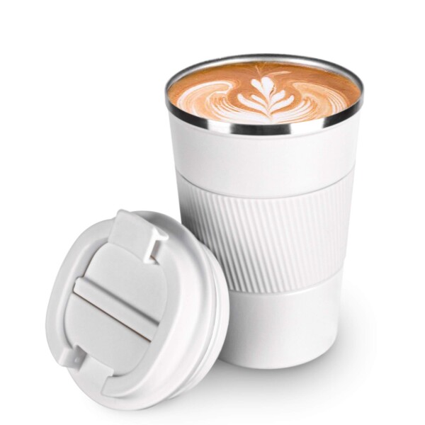 COLOCUP コーヒーカップ ステンレスマグ 保温保冷 直飲み 携帯マグカップ タンブラー 二重構造 真空断熱 510ML(ホワイト,510ML)