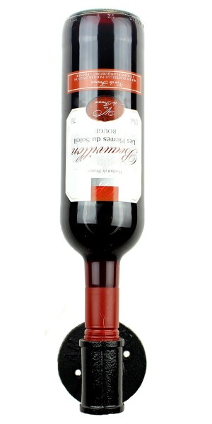 Anberotta パイプ型 壁掛け ワインホルダー ラック ワイン シャンパン ボトル ハンガー ケース インテリア W39 (ブラック)