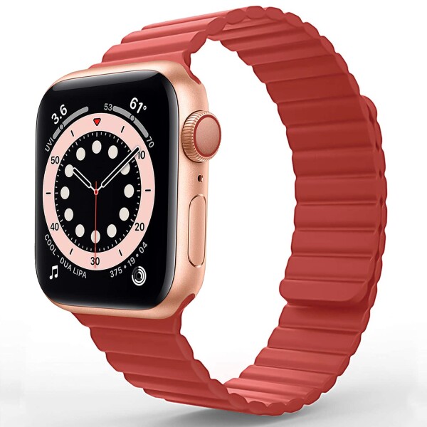 互換Apple Watch バンド series7/6/5/4/3/2/1/SE対応 アップルウォッチ ベルト ゴム・シリカゲルベルト 強力磁力吸着 時計バンド 交換バ