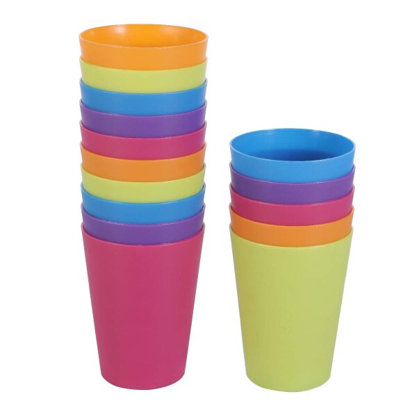 プラスチックカップ 飲料カップ 200ml 試飲用 業務用 ワインコップ パーティー用品 再利用可能 15個セット（ランダムな色）