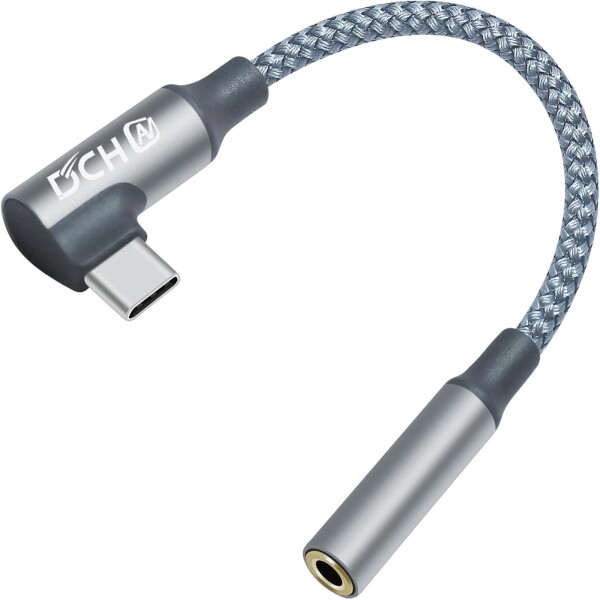 DCHAV USB オーディオ 変換 アダプタ ケーブル L字 USB C イヤホンジャック ヘッドフォンジャック 変換 Type-C 3.5mm ステレオミニ端子 T