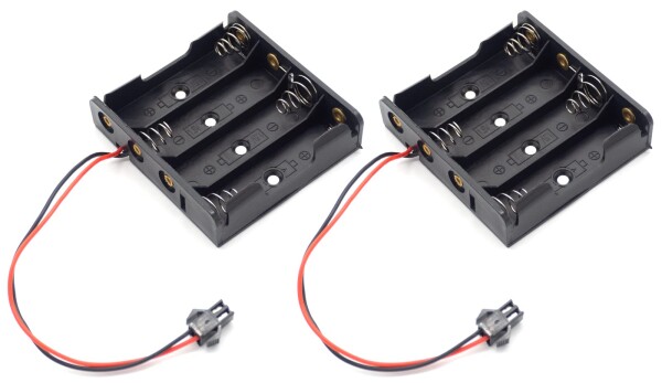 オーディオファン 電池ボックス JST-SM互換 2pinコネクタ 付き 単3電池 4本用 出力 DC4.8V or 6V 電子工作機器用 電源 電池用 ボックス