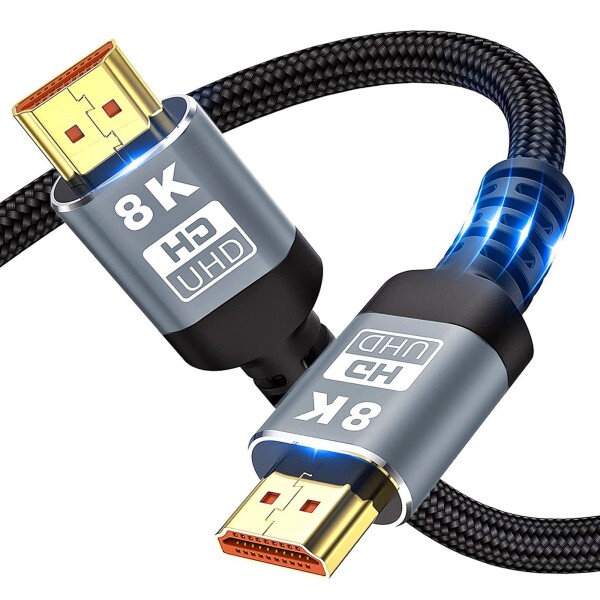 8K HDMI ケーブル 5M / ハイスピード HDMI 2.1規格、ナイロン織り (タイプAオス - タイプAオス) 8K@60Hz 7680x4320