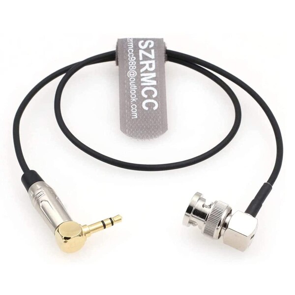 SZRMCC Tentacle Sync Right Angle 3.5mm TRS to BNC Timecode Cable for ARRI Camera C300 C500 F55 PDW-700 (50cm)