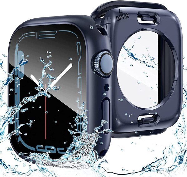 AMAPC for Apple Watch ケース 360度全面防水 バンド 水泳・スポーツ専用 ガラスフィルム 一体型 apple watch 用 カバー 360フルボディ防