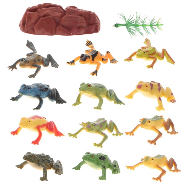 カエルフィギュア 蛙モデル おもちゃ 生体爬虫類 カエル置物 ミニビニールカエル妖精 庭の装飾 動物フィギュア 子供 12pcs
