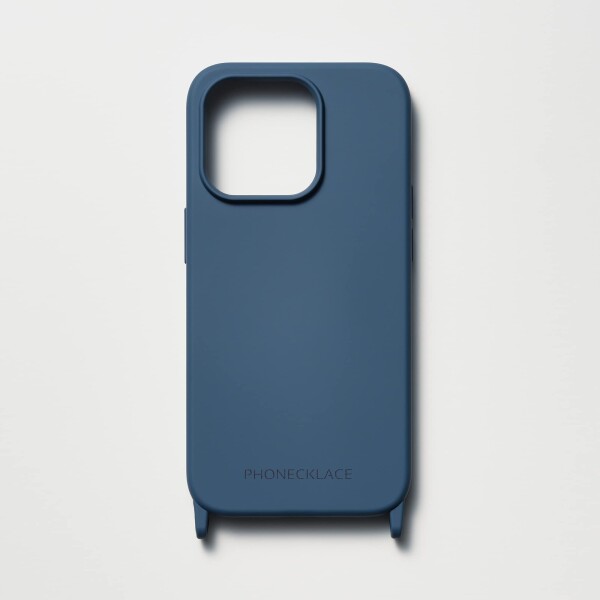 iPhone 14 Pro ティールブルー カラーシリコーンケース: PHONECKLACEストラップと組み合わせてスマホを便利に持ち歩くるケース(TealBlue)