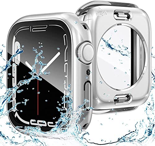 ILYAML for Apple Watch ケース 360度全面防水 バンド 水泳・スポーツ専用 ガラスフィルム 一体型 apple watch 用 カバー 360フルボディ