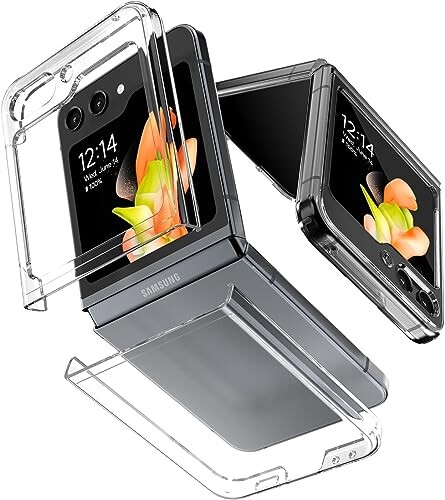 Galaxy Z Flip5 ケース 透明 PC素材 耐衝撃 ハード保護ケース 極薄 軽量 Kluso ストラップホール付き ギャラクシー Z Flip 5 SC-54D/SCG2
