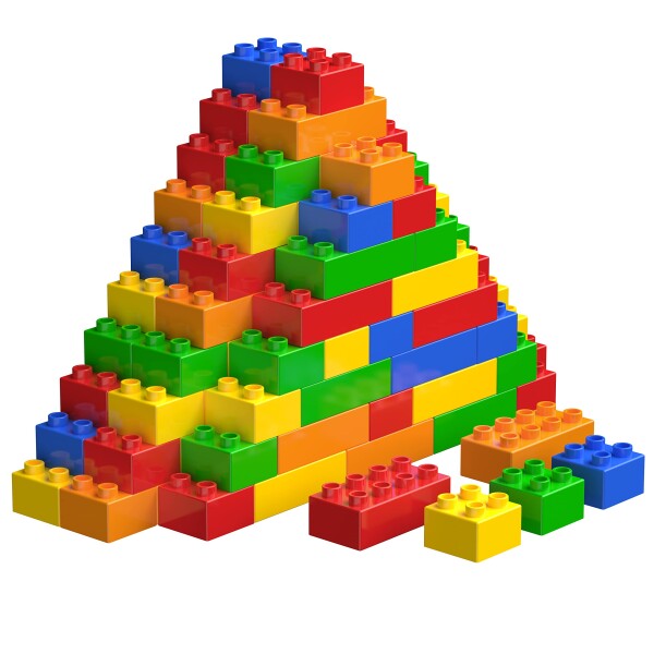 HIUME 50ピース5色の基礎ブロックセット レゴデュプロ互換 アンパンマンブロック互換 子供の知育玩具 積み木 幼稚園 クリスマスプレゼン