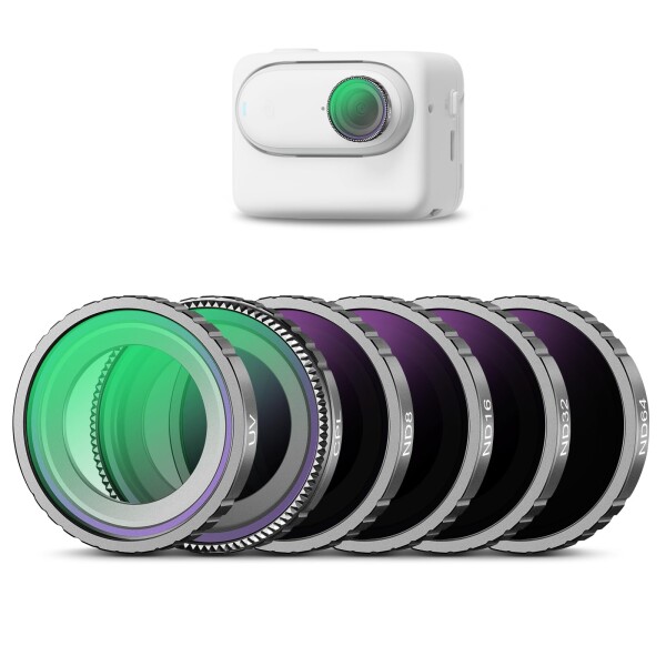 NEEWER NDフィルター Insta360 GO 2/GO 3に対応 6パック(UV/CPL/ND8/ND16/ND32/ND64) アクションカメラアクセサリー 偏光減光フィルター