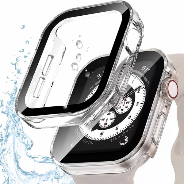 AIYYXX Apple Watch ケース アップルウォッチ カバー 40mm 44mm 41mm 45mm対応 3D直角エッジ 超薄型 PC+ガラス素材 高透過率 キズ防止 簡