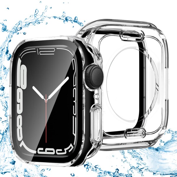 ANYOI 対応 Apple Watch ケース 44mm 防水ケース 3D直角エッジデザイン アップルウォッチ カバー ガラスフィルム 一体型360ど度 アップル