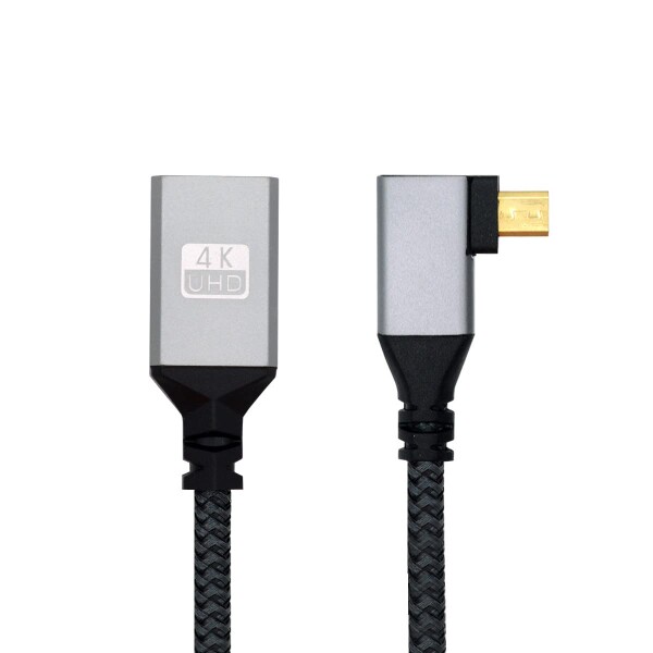 chenyang CY Micro HDMI - HDMIケーブル Micro HDMI 1.4 オス - HDMIメス 4K 延長ケーブル 左角度90度