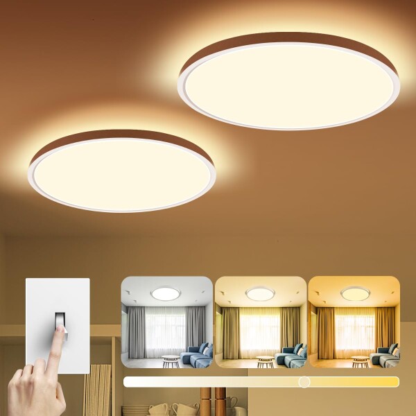 LEDシーリングライト 4畳 18W 2個入り 照明器具 天井 ledライト 調色/調光タイプ 昼白色-昼光色-電球色 ledライト 玄関部屋 寝室 和室 台