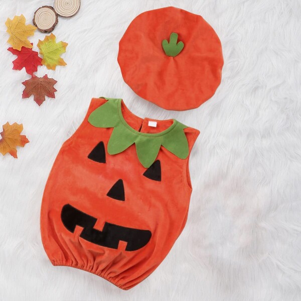 (ニューキング) ハロウィン コスプレ 子供 かぼちゃ コスプレ 仮装 女の子 男の子用 パンプキン キッズ コスチューム 帽子 着ぐるみ セッ