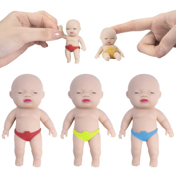 アグリーベイビーズ ミニ 三枚 スクイーズ 赤ちゃん 可愛い 玩具 ストレス解消 発散 人形 おもちゃ 子供 グッズ マインドリリース 握ると