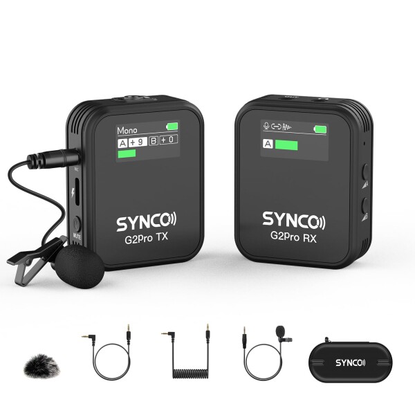 ワイヤレスマイク, SYNCO G2A1PRO 音量調整 ノイズキャンセリング機能 操作簡単 充電ケース持ち 持ち運び便利 動画撮影/セミナー/音声収