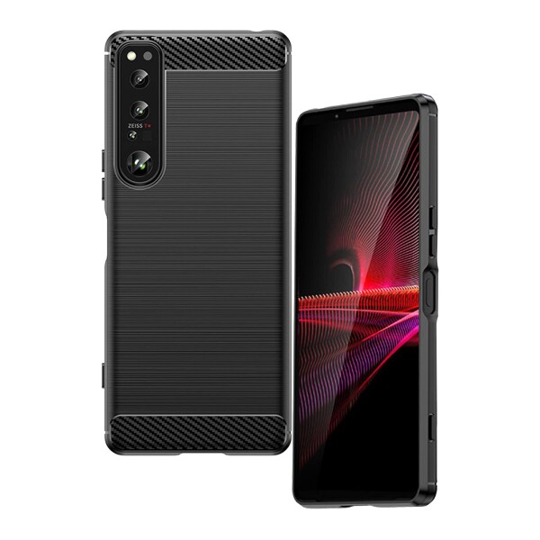 For Sony Xperia 1 IV ケース 炭素繊維保護カバー for Sony Xperia 1 IV TPU 保護カバー 耐衝撃カバー for Sony Xperia 1 IV 高耐久性 防