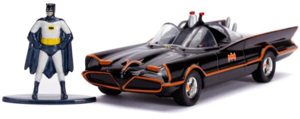 Jada Toys DC Comics 1:32 Classic TV Series 1966 Batmobile Die-cast Car with Batman Figure, Toys for Kids and Adults