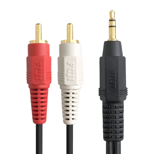 フジパーツ オーディオケーブル 3.5mm ステレオミニプラグ(オス) - RCA(ピンプラグ)×2 赤.白 (オス) ケーブル 2m FVC-323-2m