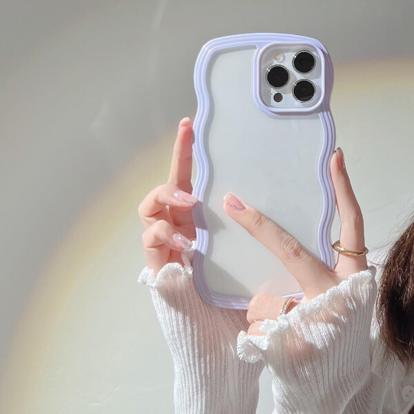 iphone13Pro ケース 韓国 おしゃれ シンプル 波状エッジ 透明 2in1 あいふぉん13Pro ケース iphoneケース 創意 個性 超軽量 薄型 スマホ