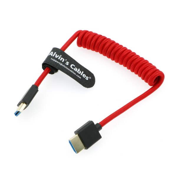 Alvin's Cables 8K 2.1 HDMIケーブル 高速のスプリング編みケーブルです for Atomos Ninja-V, Feelworld Monitor, Z CAM E2, Sony FS5 FS