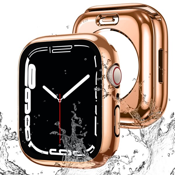 (ELYBYYLE) for Apple Watch ケース 360度全面防水 バンド 水泳・スポーツ専用 ガラスフィルム 一体型 apple watch 用 カバー 360フルボ