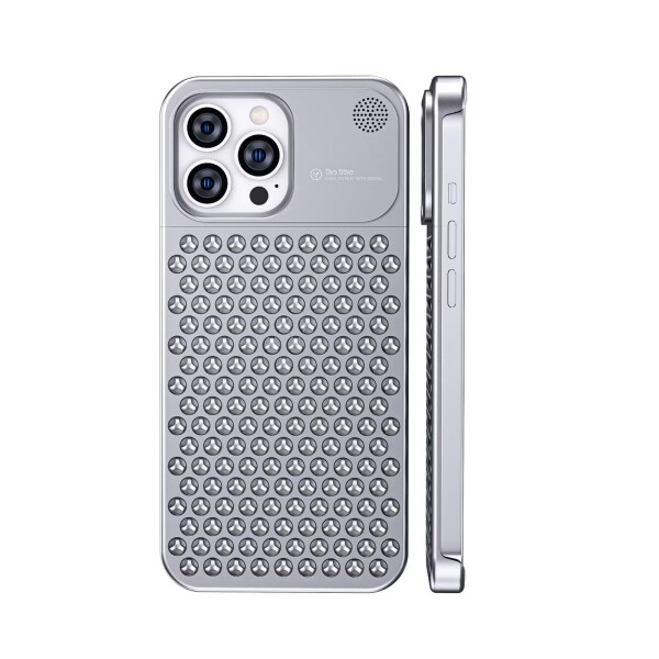 Mcxiancrl iPhone 15 Pro 用 ケース アルミ 散熱 カバー バンパー 香水 薫り アイフォン14 プロ ケース Mac Pro 仕様 散熱穴 金属 耐衝撃