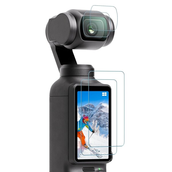 nacyvcos For DJI Osmo Pocket 3 ガラスフィルム 衝撃吸収 9H硬度 2組セット 指紋防止 飛散防止 自動吸着 気泡ゼロ 撥油性 高感度 高透過