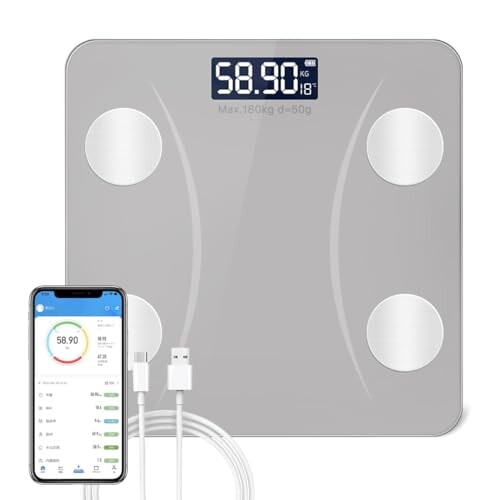 体重計 体脂肪計 Bluetooth 体組成計 スマホ連動 高精度/軽量収納 日本語APP iOS/Android対応 ボディスケール 多機能の体組成測定 体重、