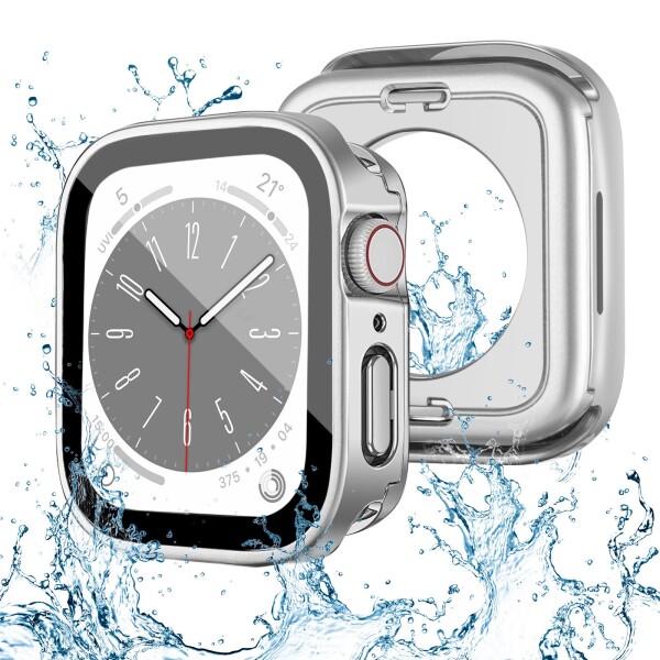 POLINK 対応 アップルウォッチ カバー Series 9/8/7/SE/6/5/4 41mm PC素材 強化ガラス 対応 Apple Watch カバー防水 一体型 新デザイン 3